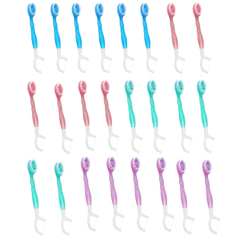 24 Pack Toothbrush with Toothpaste, Toothbrush, Mini Toothbrushs, Ideal for Business Trips, Camping, Office Use, Quick Oral Care Solution